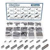 150Pcs Round Ended Feather Key, 16 Sizes Parallel Drive Shaft Keys Set | Carbon Steel Key Stock Assortment Keyway for Golf Carts, Go Carts, Tablesaw Motor Pulley and Smaller Engines(8mm-30mm)
