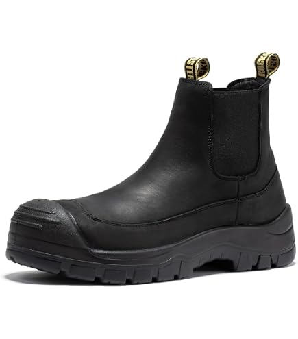RockRooster Bakken Black Pull on Leather Work Boots Unisex (M9‎ | W10.5) RockRooster Boots Review | The Best Cheap Chelsea Work Boots  main image 2