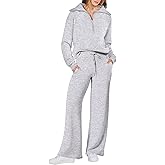 ANRABESS Women 2 Piece Outfits 2025 Fall Fashion Airport Wide Leg Pants Lounge Set Leisure Travel Vacation Clothes Sweatsuits