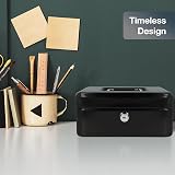 Westcott Lockable Cash Box 20 cm Black with 2 Keys E-51001 view 6