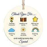 Teacher Christmas Ornament 2025 Christmas Teacher Gifts for Women Men Thank You Gifts for Daycare Preschool Teachers Mentor Wooden Hanging Ornament Christmas Tree Decoration