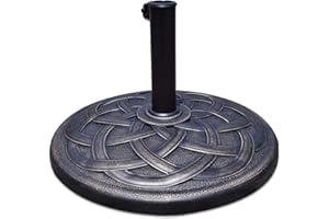 Giantex 43lbs Patio Market Umbrella Base, Heavy Duty Outdoor Stand, Cast Iron Umbrella Holder for Garden Beach, Classic Round Umbrella Standing Deck Porch