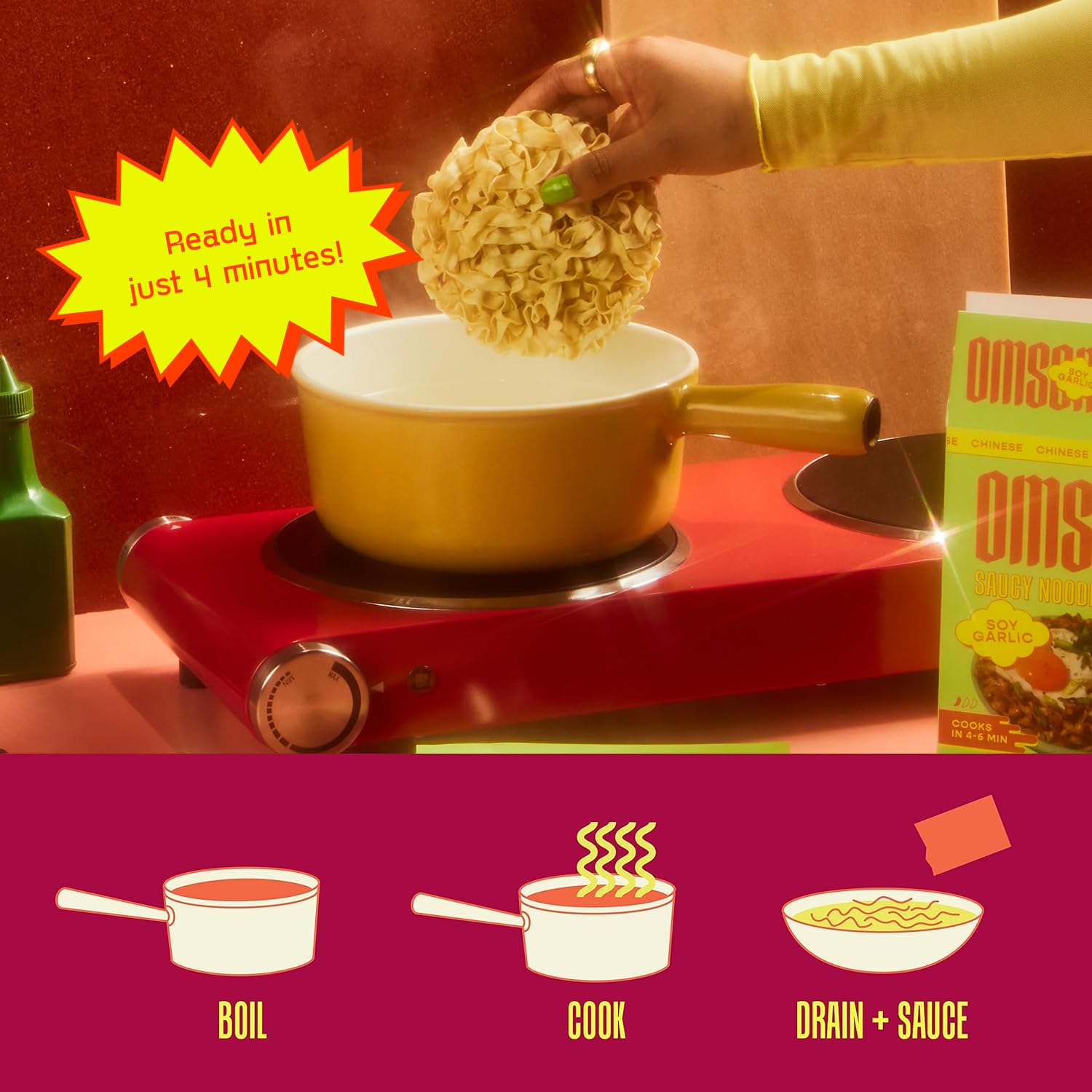 Omsom Mua Saucy Premium Noodle Variety Pack by Omsom, Noodles with Asian ...