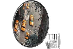VILBLE 24” Convex Mirror, Corner Mirror Blindspot for Wall, Adjustable Wide Angle View Security Mirror, Convex Safety Mirrors, Parabolic Mirror for Corners, Driveway Mirrors for Blindspot