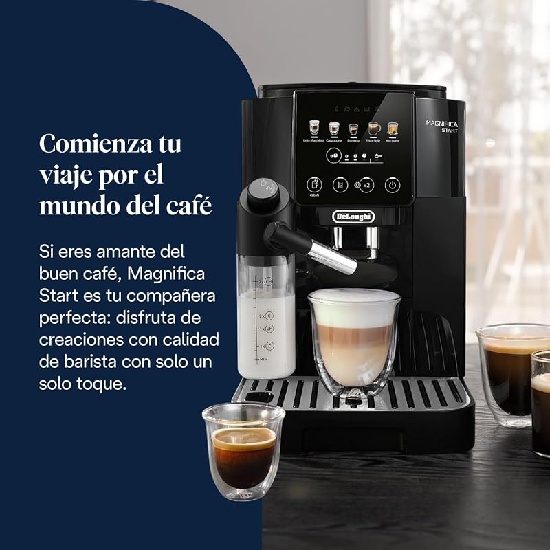 Magnifica Start - Cafetera Superautomática 4 Bebidas Negro