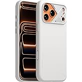 Aulumu A17 Vegan Leather CoolHyper iPhone 17 Pro Max Case | Camera Control | with Cooling Fins | Luxury Comfort | Compatible with MagSafe | Complete Wrap-Around - White