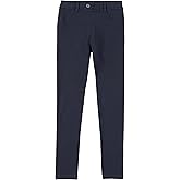 Izod Girls School Uniform Skinny Leg Jegging, Flat Front Style with Faux Button, Functional Back Pockets