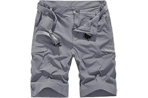 KOLONGVANGIE Quick Dry Hiking Shorts Men's Cargo Casual Outdoor 4-Way Stretchy Lightweight Summer Short with Multi Pockets 30-46 (No Belt)