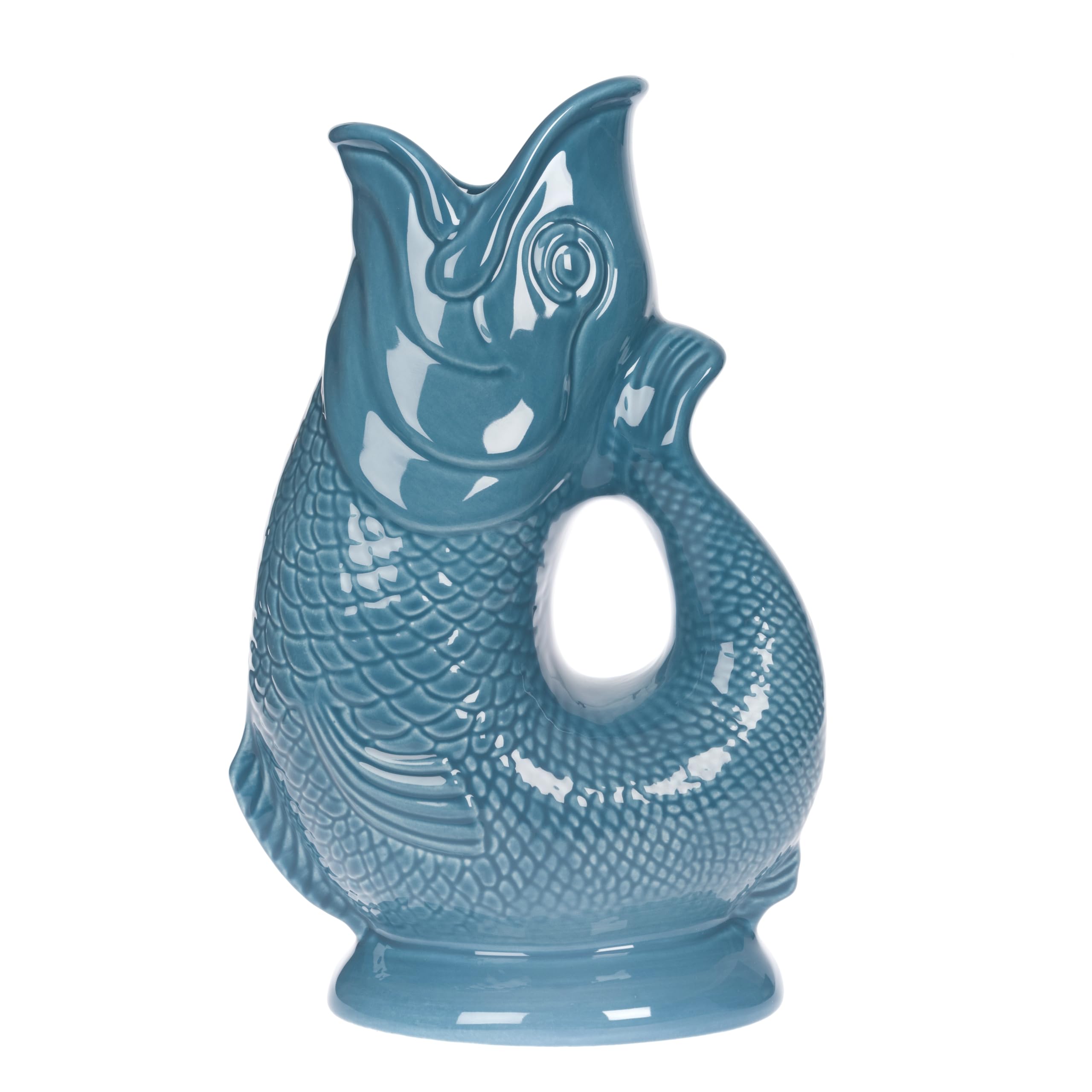 Gurgly Iconic Kingfisher Glug Jug Large 28cm 1.4L – Fish Water Jug, Decorative Fish Vase, Ornament, Carafe