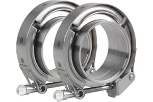 SALEM AUTO PARTS 2.5 inch Quick Release V Band Clamp with Male Female Flanges 304 Stainless Steel, 2pcs 2.5“
