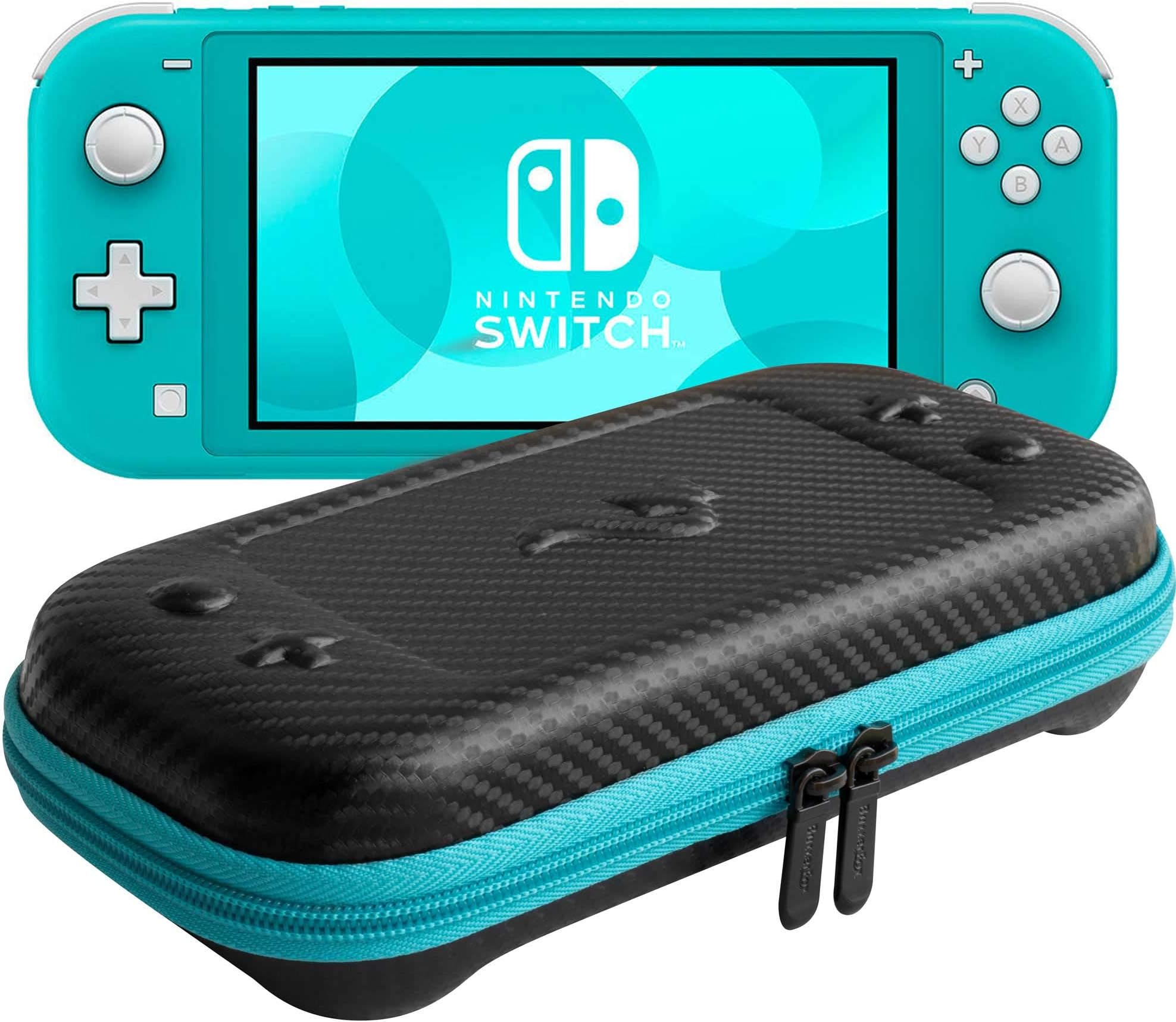 ButterFox Carrying Case for Nintendo Switch Lite with 19 Game and 2 Micro SD Card Holders - Turquoise Blue/Black