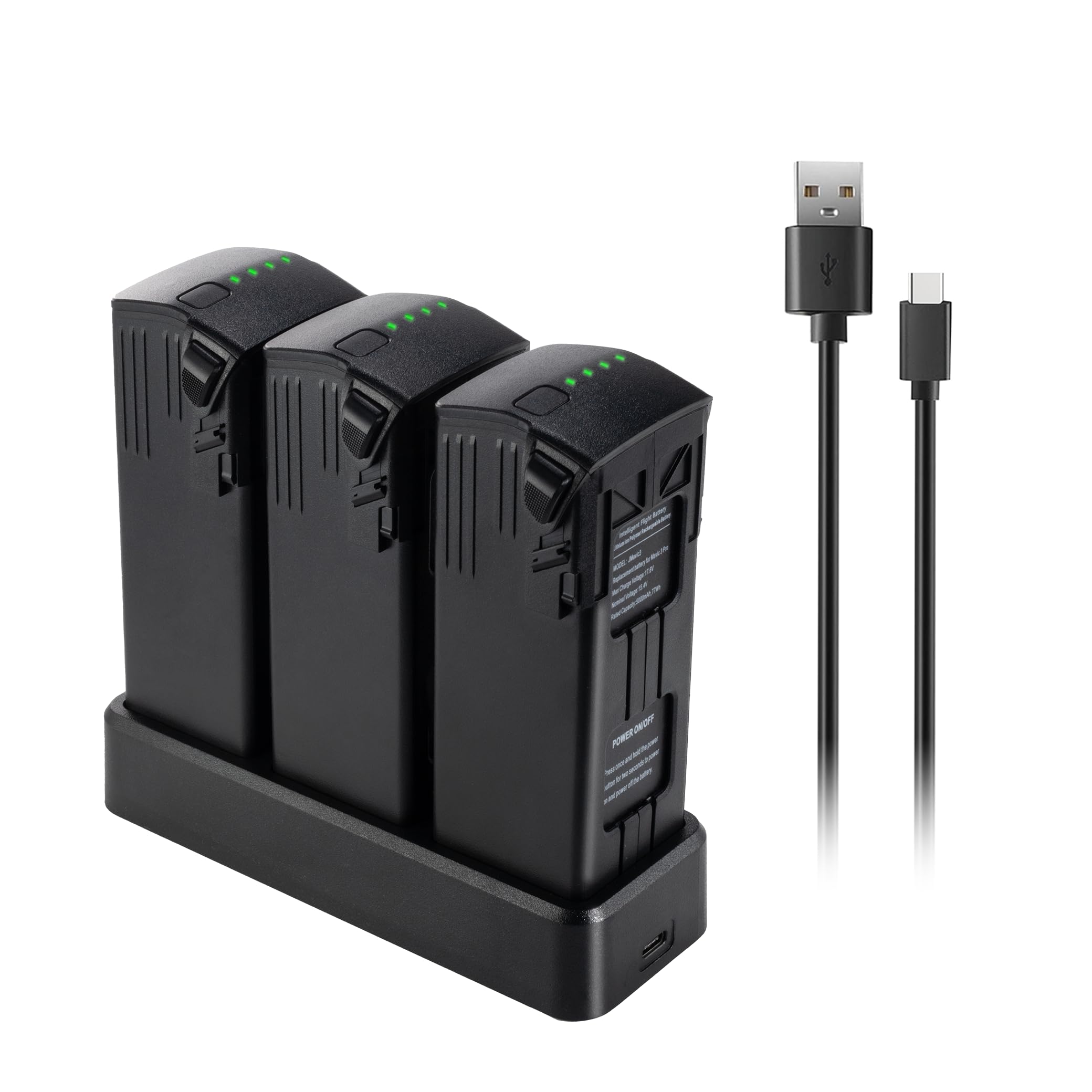 Photo 1 of *** PARTIAL SET - CHARGING HUB ONLY *** JHTC Original Mavic 3 Series Battery Kit for DJI Mavic 3 Pro/Mavic 3 Pro Cine/Mavic 3 Classic/Mavic 3/Mavic 3 Cine/Mavic 3 Enterprise Drone, 3 Pack Mavic 3 Batteries and One Battery Charging Hub