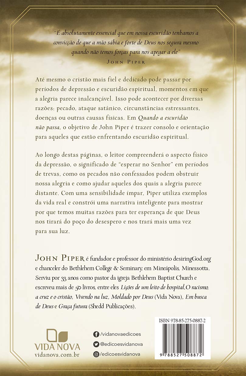 Livro 'Quando a escuridão não passa' por John Piper