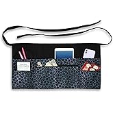 Plum Hill Black Leopard Waitress Apron with Pockets, Short Serving Apron with Zipper, Teacher Apron, Server Aprons for Waitress Cute, Money Apron for Cash, Half Aprons for Women