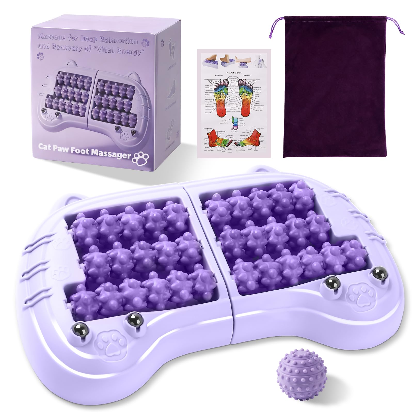 Photo 1 of **USED** Fvbber Foot Massager for Plantar Fasciitis Relief, Foot Roller with Massage Ball,Neuropathy Pain Relief Foot Massage,Gift for Adult (Includes Reflexology Chart)