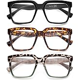 Ricafirla Oversized Reading Glasses Women Oprah Style Blue Light Blocking Computer Readers Designer Ladies Large Frame Square