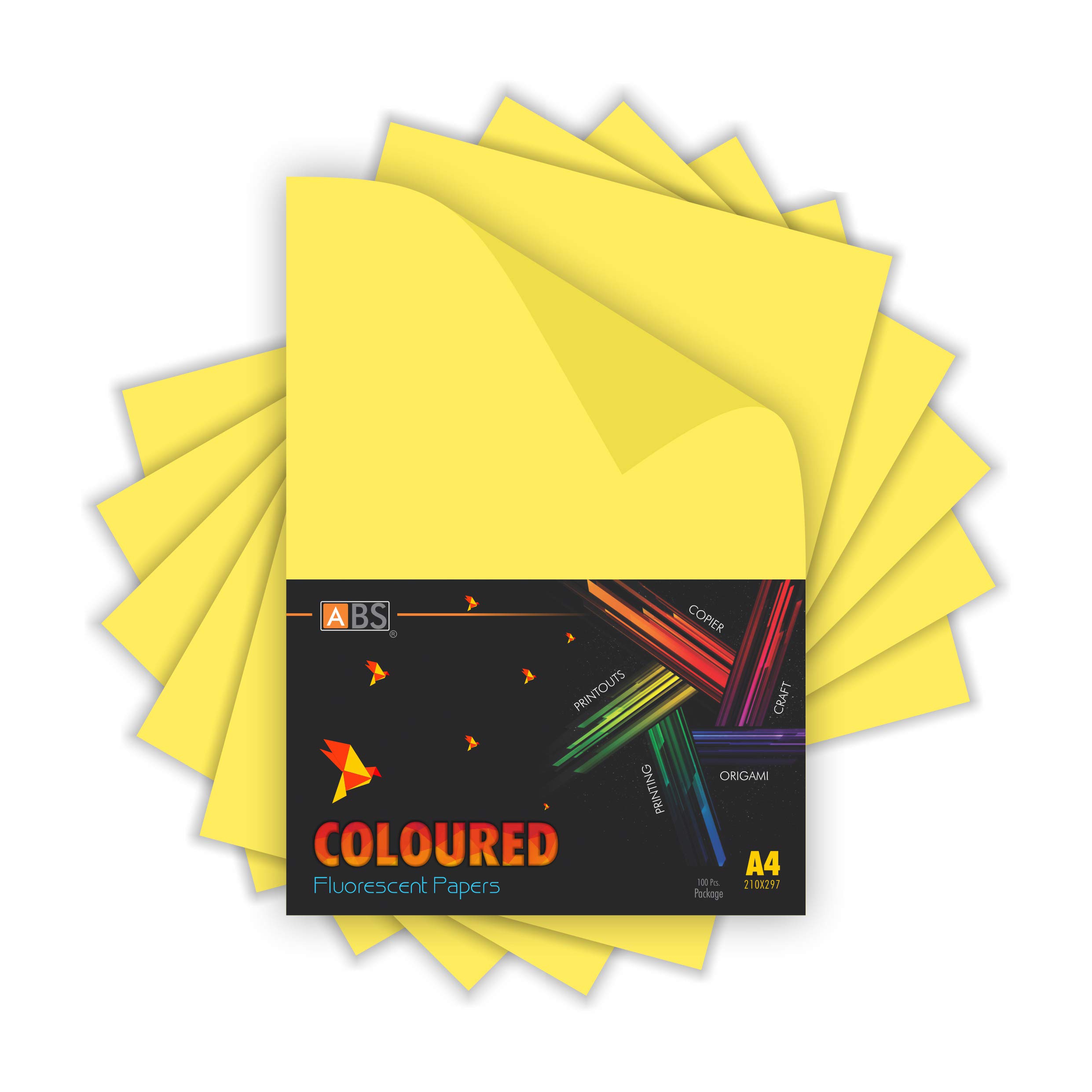 Abs Brand Fluorescent Origami Art And Craft Paper 80 Gsm A4 Size Ivory Pack Of 100 Buy Online In Samoa At Samoa Desertcart Com Productid 76779354