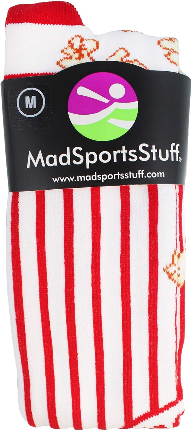 MadSportsStuff Popcorn Socks Over The Calf Length : Clothing
