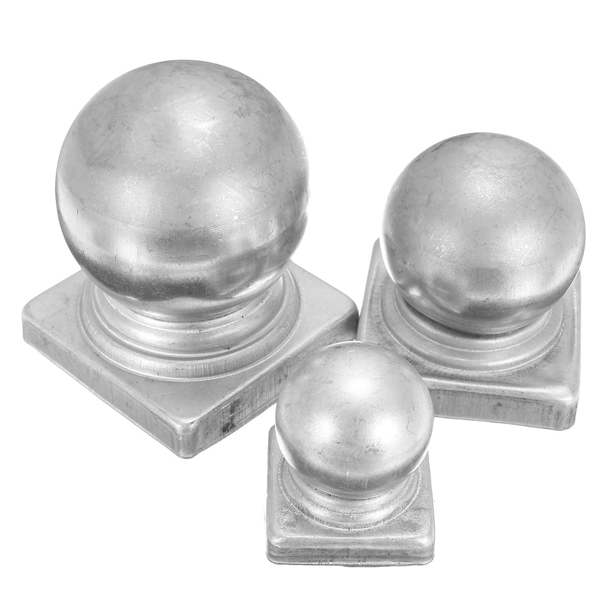MJJEsports 40mm 60mm 70mm Iron Ball Top Fence Finial Post Cap with Flat Square Base Decor Protection - 70mm