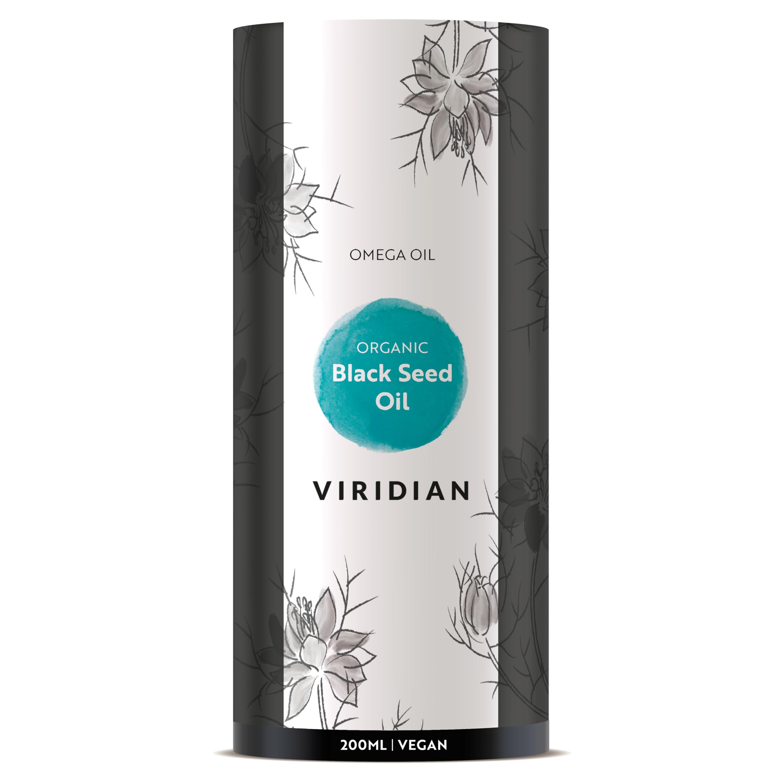 Viridian - 100% Organic Black Seed Oil – 200ml | Certified Organic Nigella Sativa Oil | First Cold-Pressed, Solvent-Free, Nitrogen-Sealed & Packaged in Amber Glass | Vegan & 100% Active Ingredients