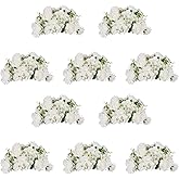 NUPTIO Flower Balls for Wedding Centerpieces - 10 Pcs 14.2 inch Diameter Fake Flower Ball Arrangement Bouquet Party Centerpieces for Tables - White Rose Bouquet Centerpiece Flowers for Wedding Table