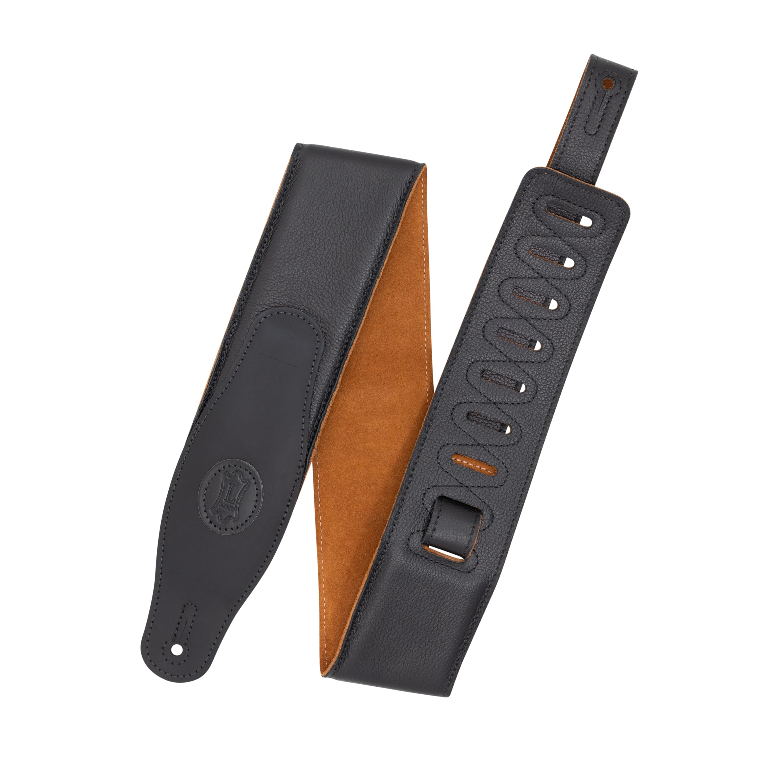 Levy's Leathers 3" Cirro Series Padded Garment Leather Black & Honey Guitar Strap (MGS83CS-BLK-HNY)