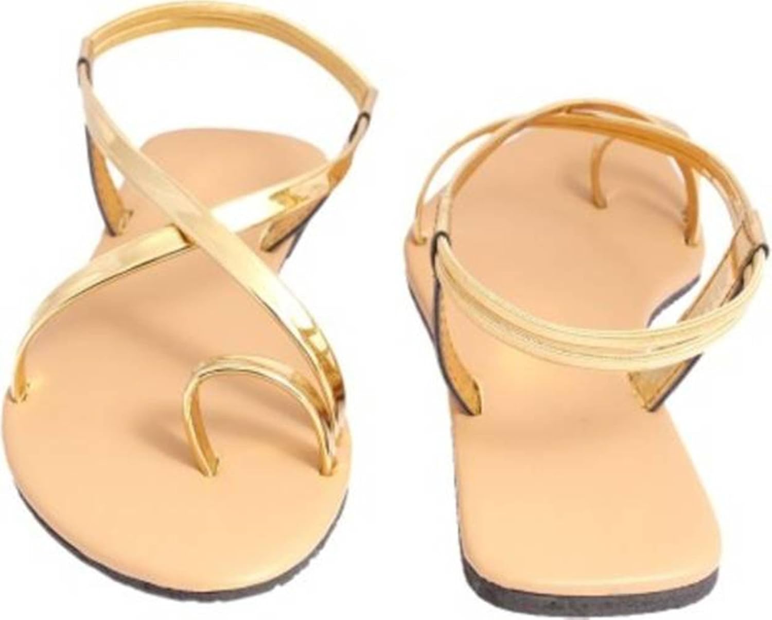 red choice collection women's & girls golden strap flat sandal