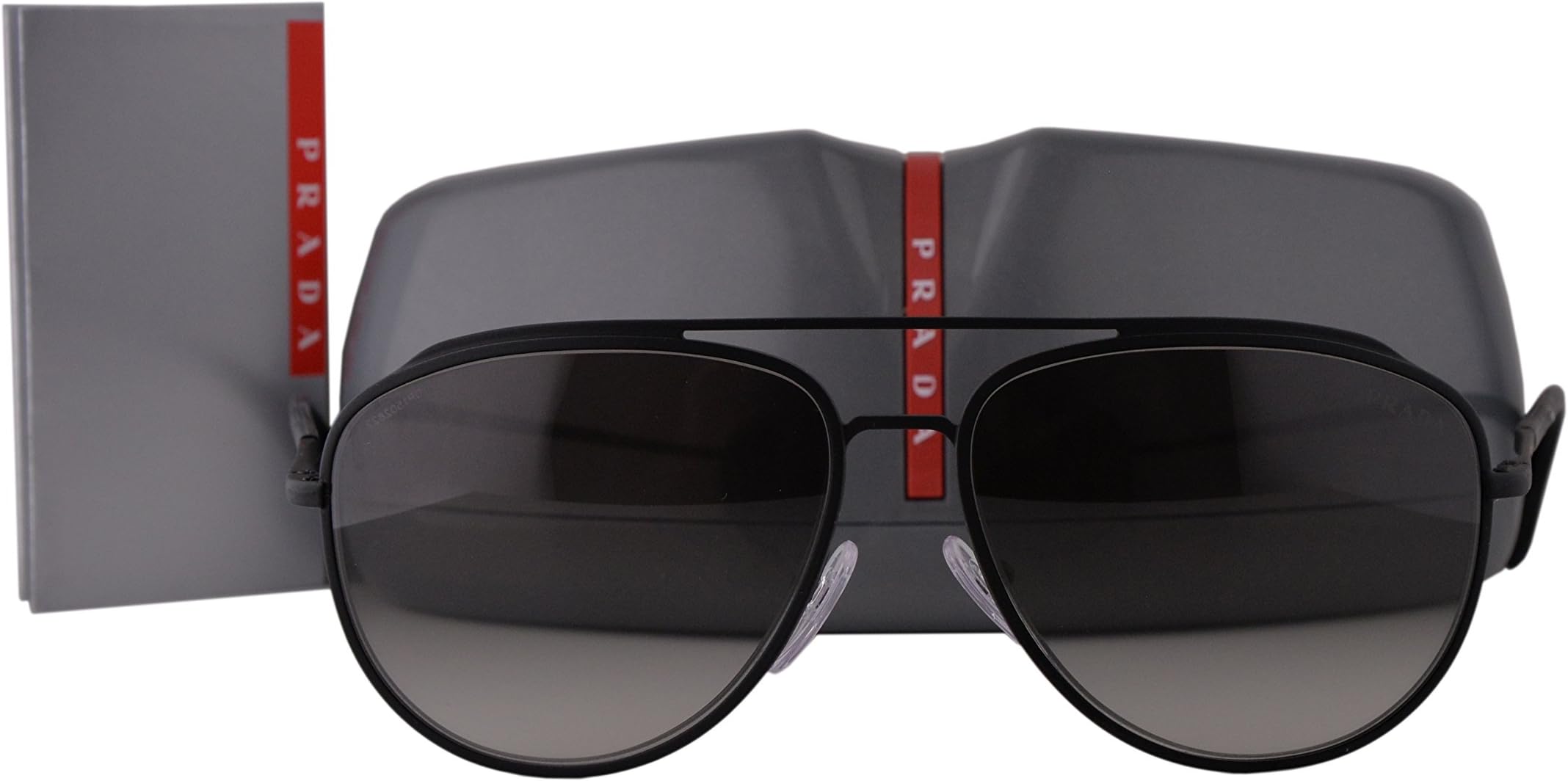 Prada PS55RS Sunglasses Black Rubber w/Gray Gradient Lens DG00A7 SPS55R PS 55RS SPS 55R