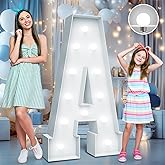 4FT Marquee Light Up Letters - Cool White Light Up Letters A with Fixed Water Bag, Party Decoration Large Marquee Light Up Letters can Be Used for Wedding Decoration, Birthday Party Decoration