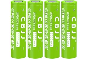 CPZZ 21700 Battery 5000mah 3.7volt 21700 Rechargeable Battery for flashlights,(4pack-0520)