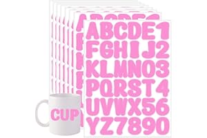 Starboling 2 inch 16 Sheets Light Pink Alphabet Sticker Self Adhesive Vinyl Letter Stickers Mailbox Numbers for Bulletin Boards Classroom Home Decor