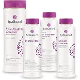 SpaGuard Balancer Bundle for Spas &amp; Hot Tubs, Single Pack | pH Decreaser, pH Increaser, Alkalinity Increaser, Calcium Increaser