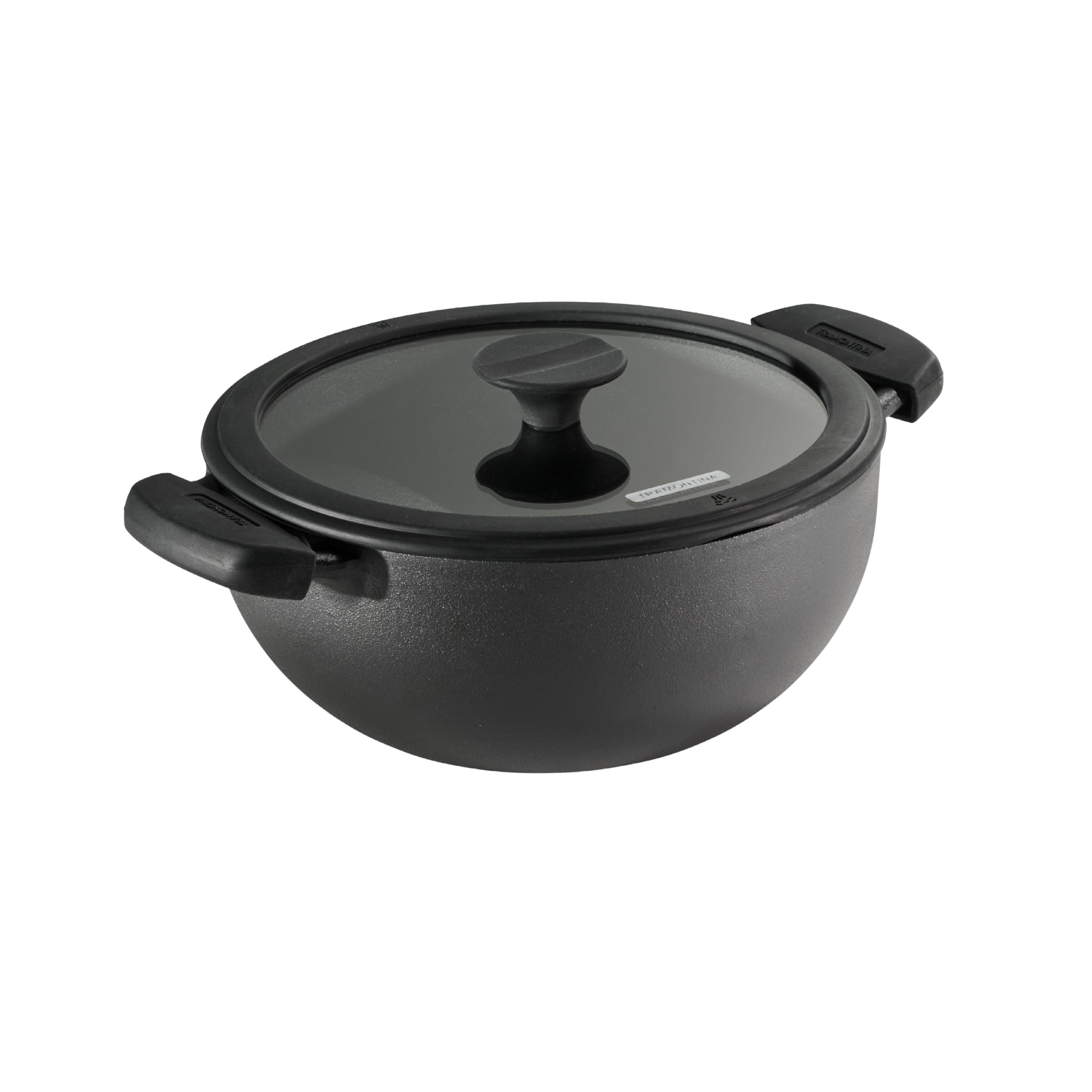 Photo 1 of Tramontina Utsava 3.9-Quart Pre-Seasoned Cast Iron Kadai with Lid, Kadhai Pot for Indian Cooking