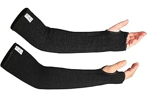 ReHaffe Kevlar Arm Sleeves Heat Resistant,19 inch Long Arms Safety Sleeve with Thumb Hole,Men Women Protective Arm Guards for