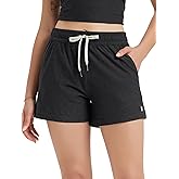 ODODOS Women's Relaxed-Fit Shorts Ultra Soft odSTRATUM Tech Mid Rise Shorts with Pocket 3.5" Inseam-Moisture Wicking UPF 50+