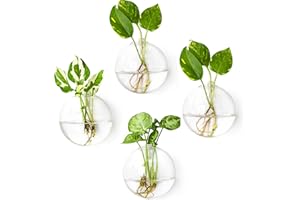 Ivolador Terrarium Container Flower Planter Vase Hanging Glass, Home Garden Ball Wedding Decor - 12cm - 2PCS