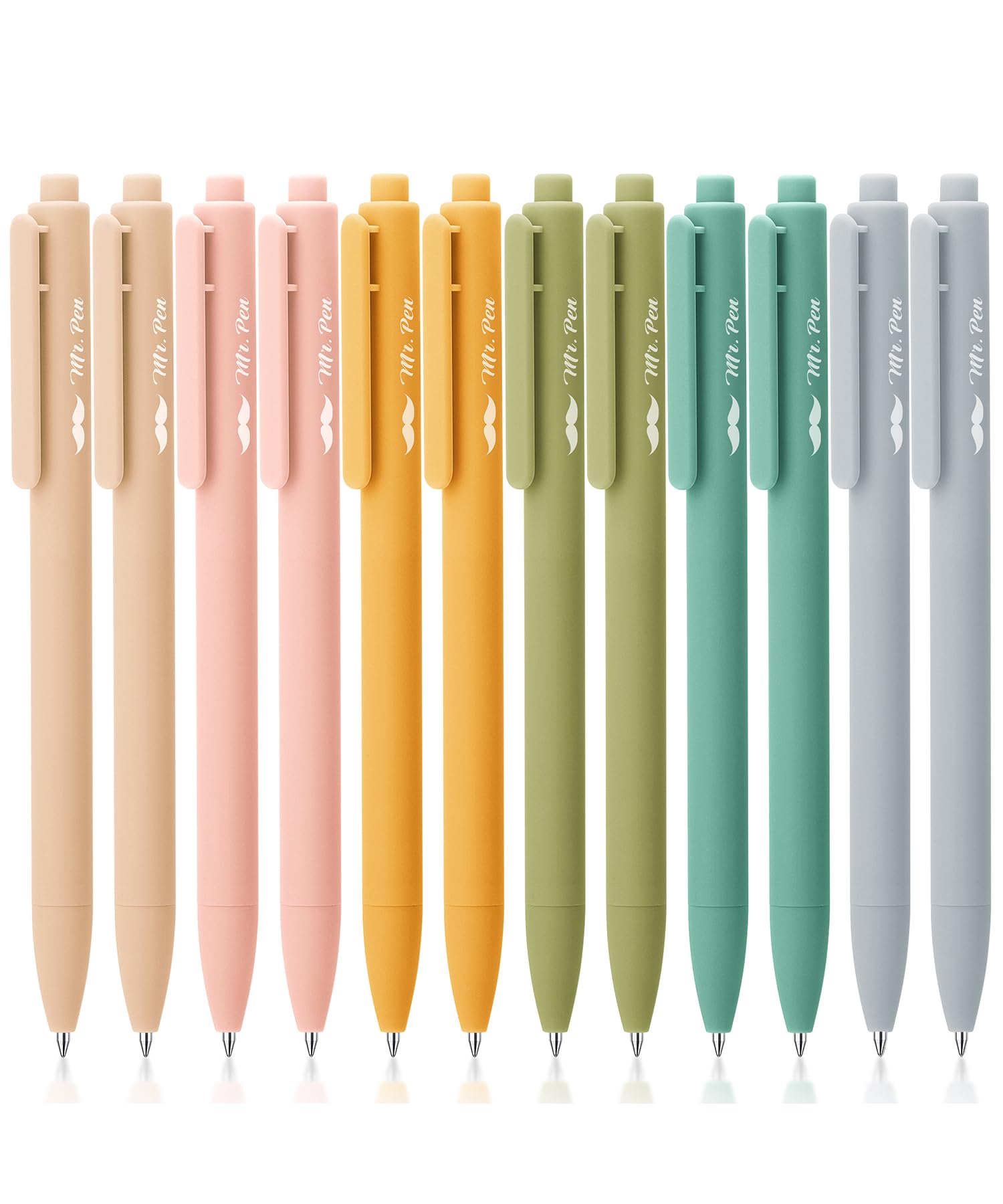 Photo 1 of Mr. Pen Retractable Gel Pens, 12 Pack, Black Ink, Natural Vintage Barrel, Fine Point 0.5mm, Retractable, Cute, Gel Ink Pens, Aesthetic Pens for Journaling