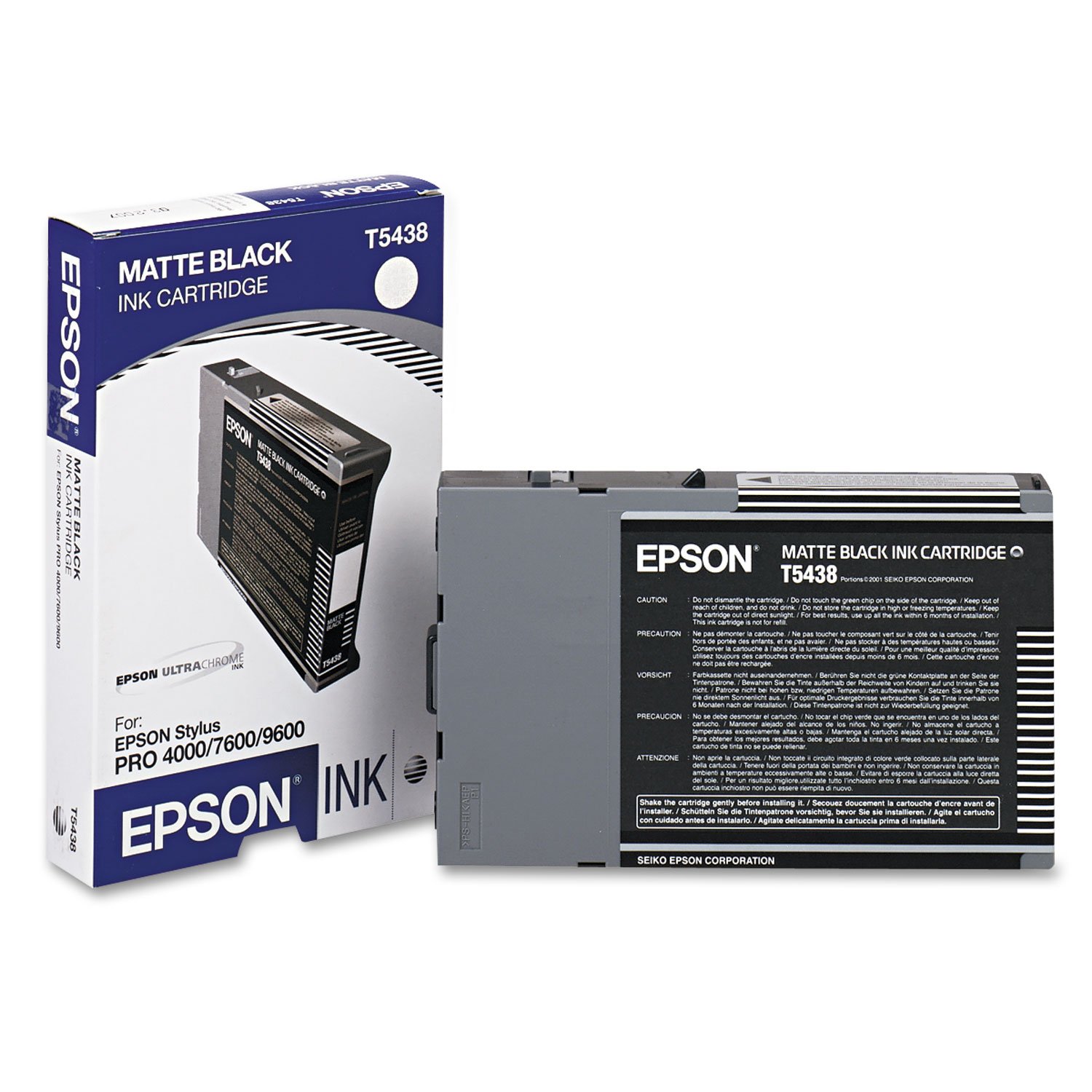 Epson C13T543800 110 ml Ink Cartridge/for Pro 7600 Stylus, Matt Black, Genuine