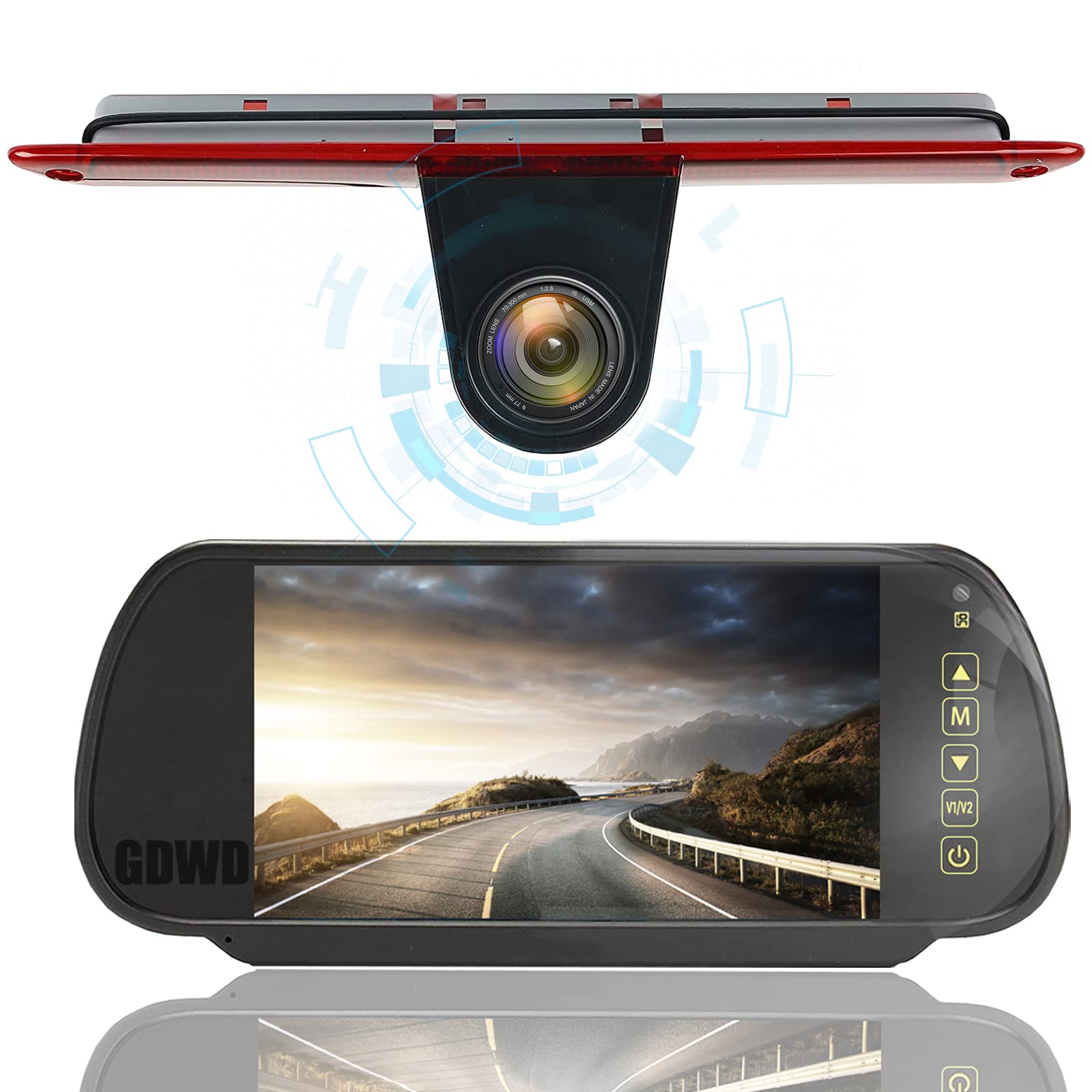 Automotive Rear High Level Brake Light Reversing Camera,Rear High Reversing Camera,With 7 inch Dash Mounted Monitor for Benz Sprinter 2007-2018 & Crafter Van 2007-2015