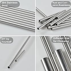Deyyol 304 Stainless Steel Tubing Tube, 2 Pcs