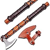 Viking Axe of Ragnar Lothbrok Norse Viking Axe Sharp Blade Hunting Axe High Carbon Steel Blade with Rose Wood Handle Camping Axe Viking Hatchet Gift for Dad