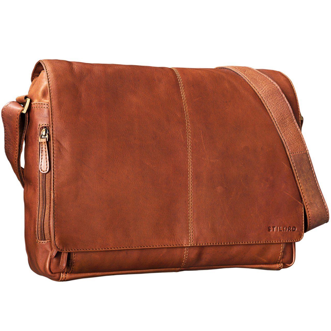 STILORD Messenger Bag Leather Alex 20 Liters