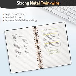 Forvencer Lined Spiral Journal Notebook with 300
