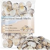 MAQIHAN 60 PCS Small Sea Shells - 0.8-1.2 in Natural Small Clam Shells for Crafts Tiny Seashells Bulk with Unique Patterns for Decorating Beach Decor, Vase Filler, DIY Projects, Fish Tank Decoration