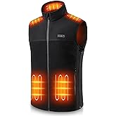 Foiueyga Heated Fleece Vest for Men & Women with Battery Pack, Electric USB & DC Double Heated Vest Jacket, Size Adjustable