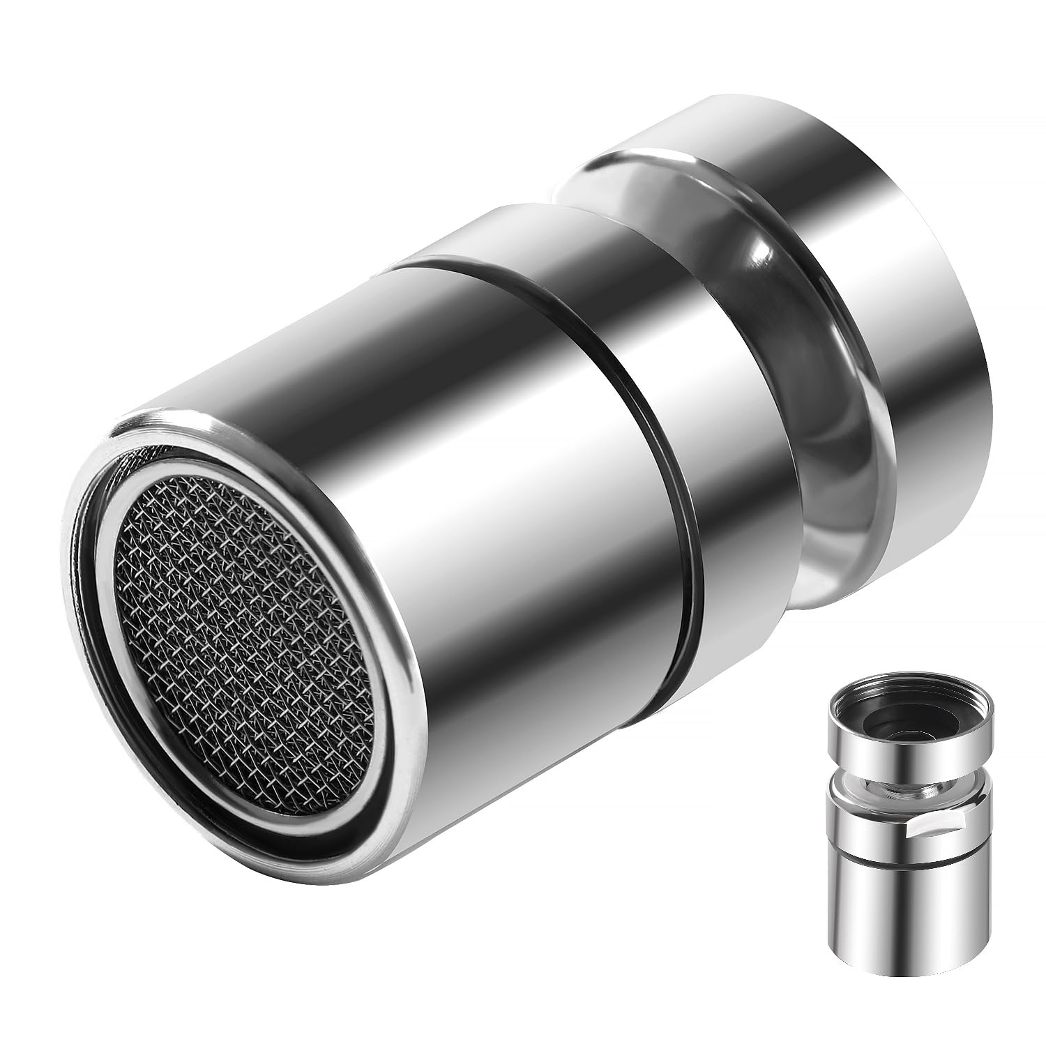 YIXISI 360 Swivel Tap Aerator M22, Faucet Tap Aerators Nozzle with Stainless Steel and ABS Filter — image 1