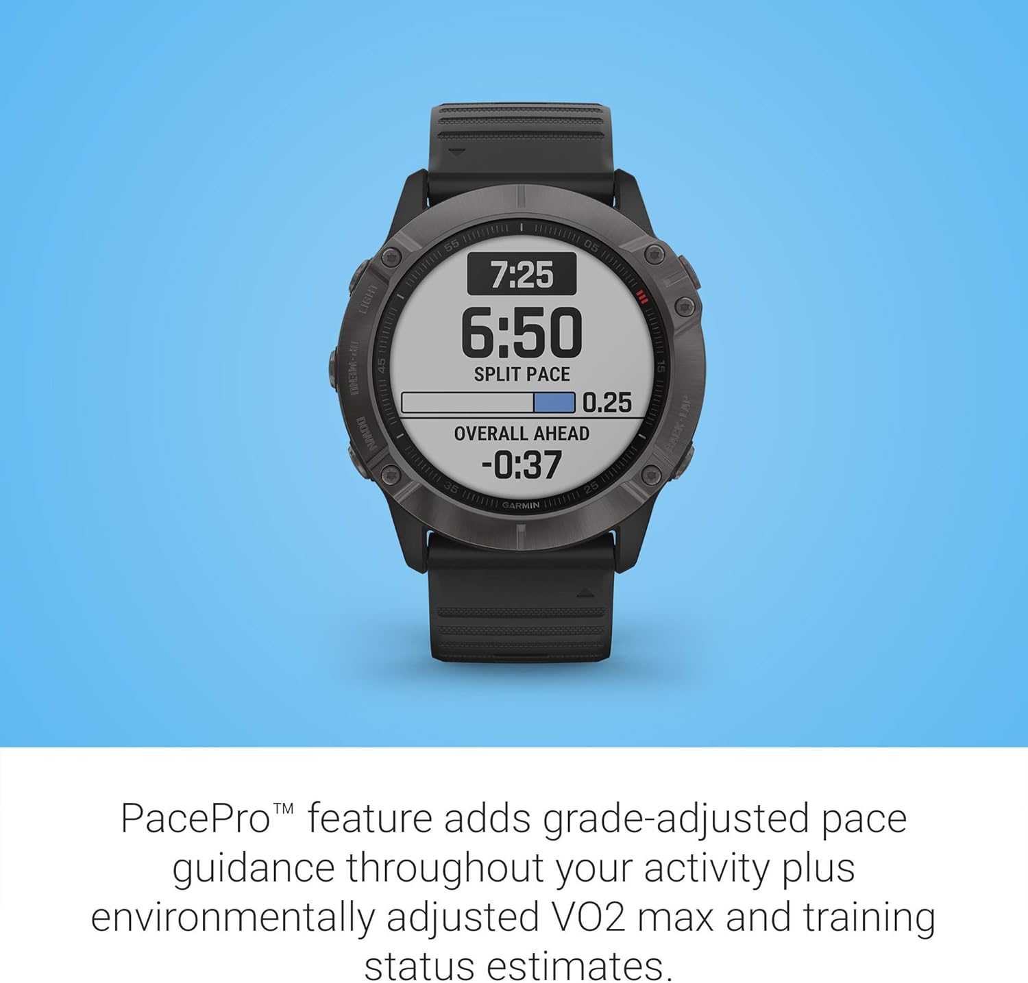 Garmin Fenix 6X Sapphire, Premium Multisport GPS Watch, Features Mapping, Music, Grade-Adjusted Pace Guidance and Pulse Ox Sensors, Dark Gray with Black Band (Renewed): GPS & Navigation