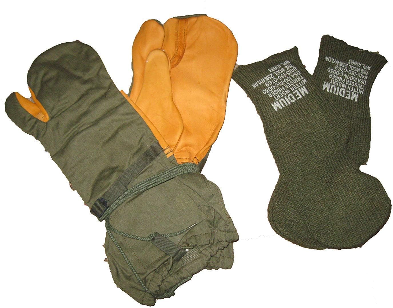 Trigger Finger Mitten Gloves w/ Wool Liners - Woodland Camo - Military Surplus