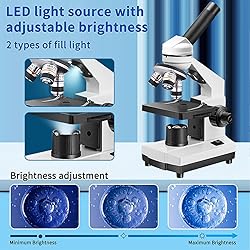 Microscope Kit for Students & Adults,100x-2000x