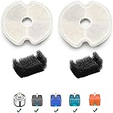 Freefish Cat Water Fountain, Automatic Pet Fountain with LED Light, 67oz/2.0L Large Capacity, 3 Flowers Designs & Super Silent (White)